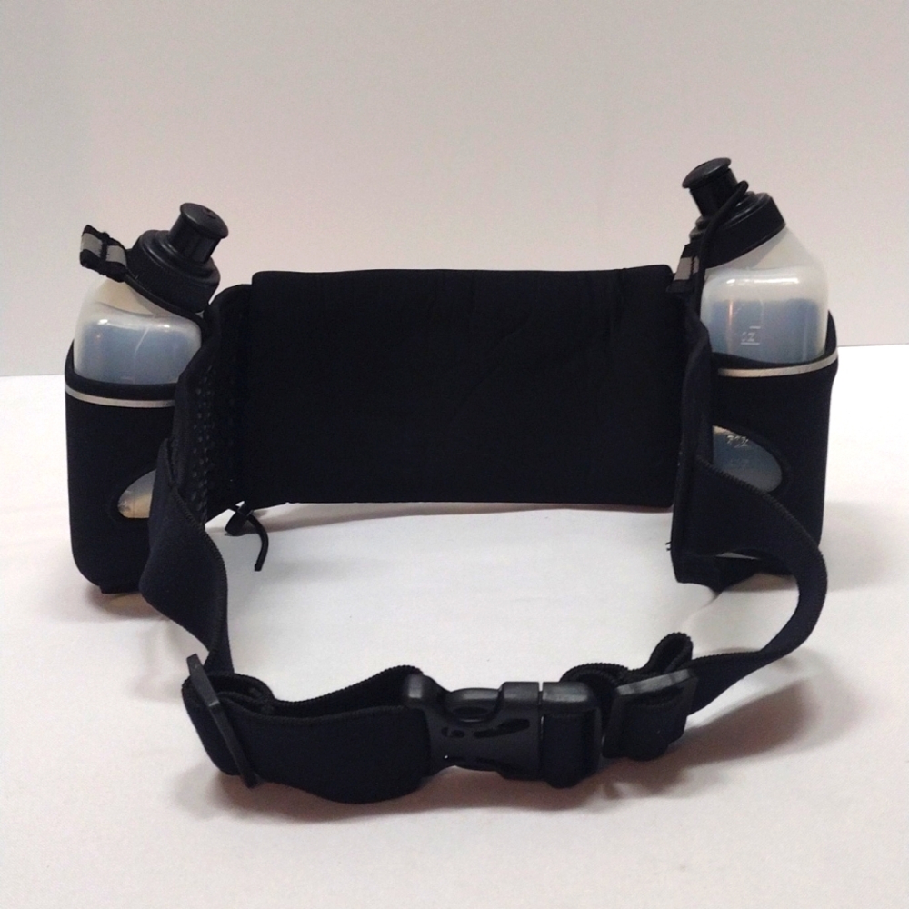 Hydration Running Belt with 2 Water Bottles Pouch Hiking Exercise Waist Belt